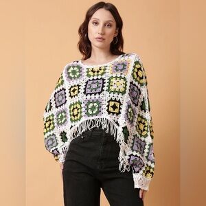 Goodnight Macaroon Crochet Hallow Cropped Sweater